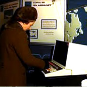 Queen Elizabeth sending an email in 1976