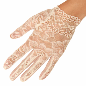 Cornelia James - Moira - White Short Lace Gloves