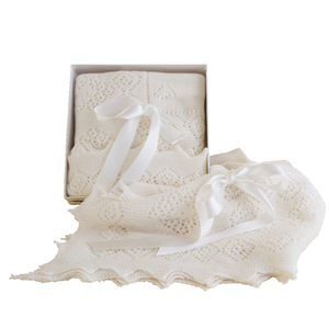 Victorian Baby Shawl Ivory by English Trousseau 