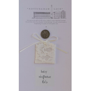 English Trousseau Lucky Wedding Sixpence and Bag