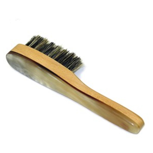 Polished Ox Horn Backed Hardwood Beard Brush by Abbeyhorn