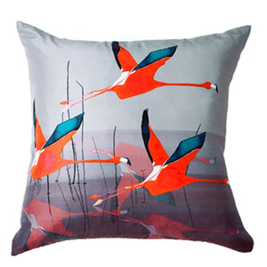 Breaking Dawn Square Silk Cushion in Orange