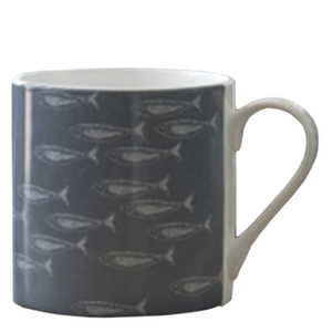 Fine Bone China Mug - White on Slate Grey - Quayside Collection - Limited Edition