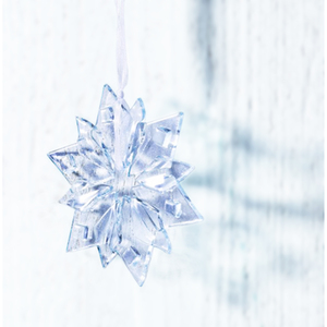 Clear Star Snowflake Christmas Tree Decoration by Jo Downs