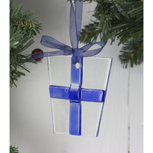 Cobalt Blue Glass Nordic Lights Gift Christmas Tree Decoration by Jo Downs