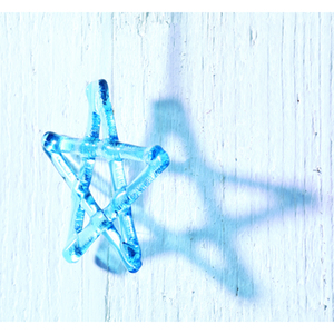 Pastel Blue Glass Christmas Star by Jo Downs