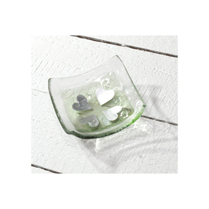 Vintage Hearts Olivine Square Jewellery Dish by Jo Downs