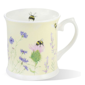 Bumble Bee and Flower Yellow Fine Bone China  Mug by Mosney Mill