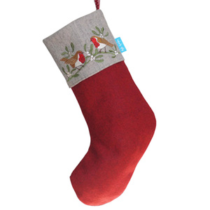 Robin & Mistletoe Christmas Stocking by Kate Sproston