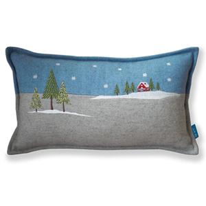 Christmas Cushion - Winter Lodge by Kate Sproston 