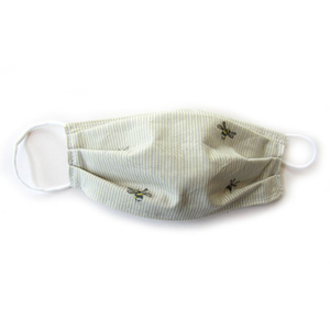 Reusable Face Mask - Cotton Bee & Grey Stripe 