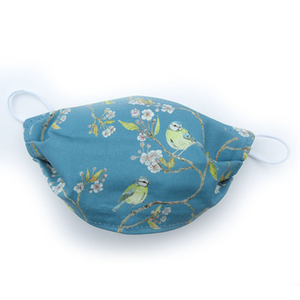 Reusable Face Mask - Blue Tit on Blue Cotton 