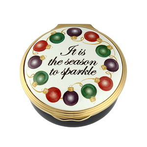 It's the Season to Sparkle Christmas Enamel Box by Halcyon Days