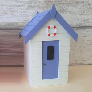 Beach Hut Container  - Lavender and White