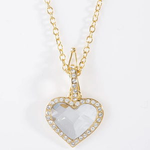 Facet Heart Clear Sparkle Crystal & Gold Pendant by Halcyon Days