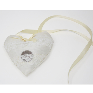 Babies Nottingham Lace Heart with Lucky Sixpence