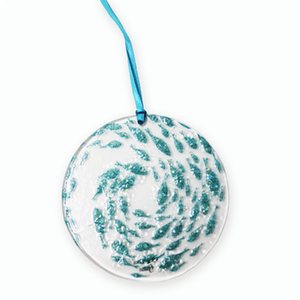 Glass Turquoise Fish Whirlpool Sun Catcher by Berserks Glass