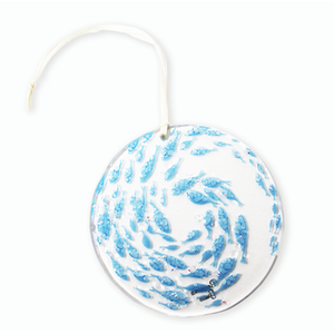 Glass Teal Fish Whirlpool Sun Catcher by Berserks Glass