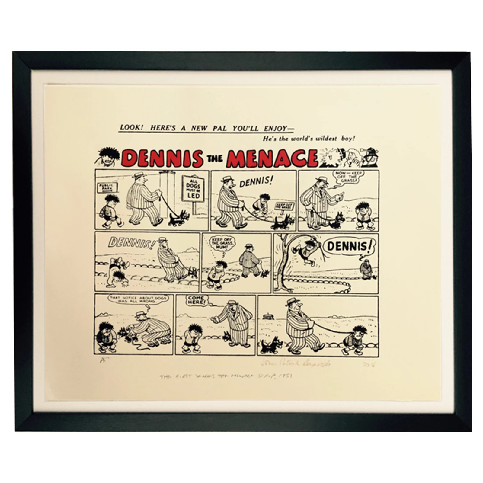 The Very First Dennis The Menace Strip - Limited Edition Screen Print