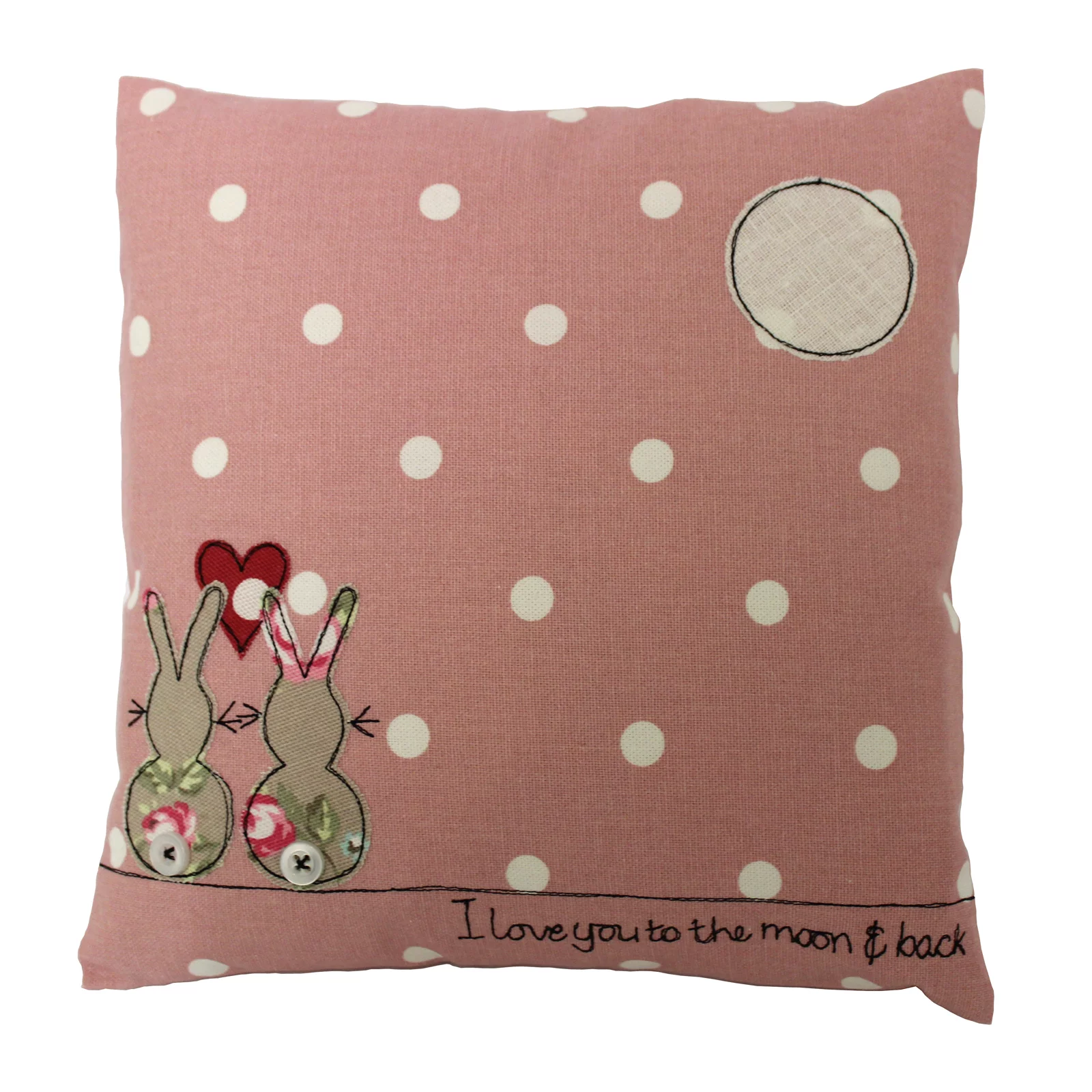 Dangly Hearts Love You To The Moon Cushion