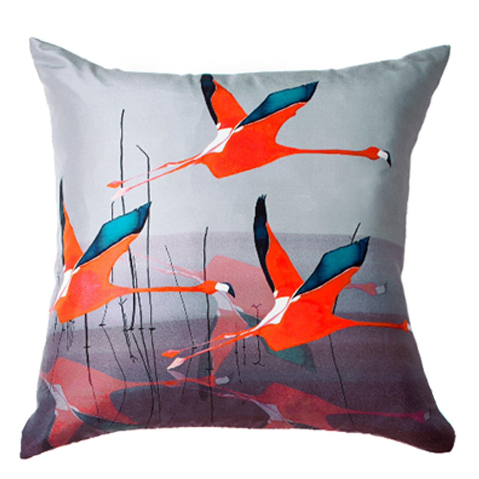 Breaking Dawn Square Silk Cushion in Orange