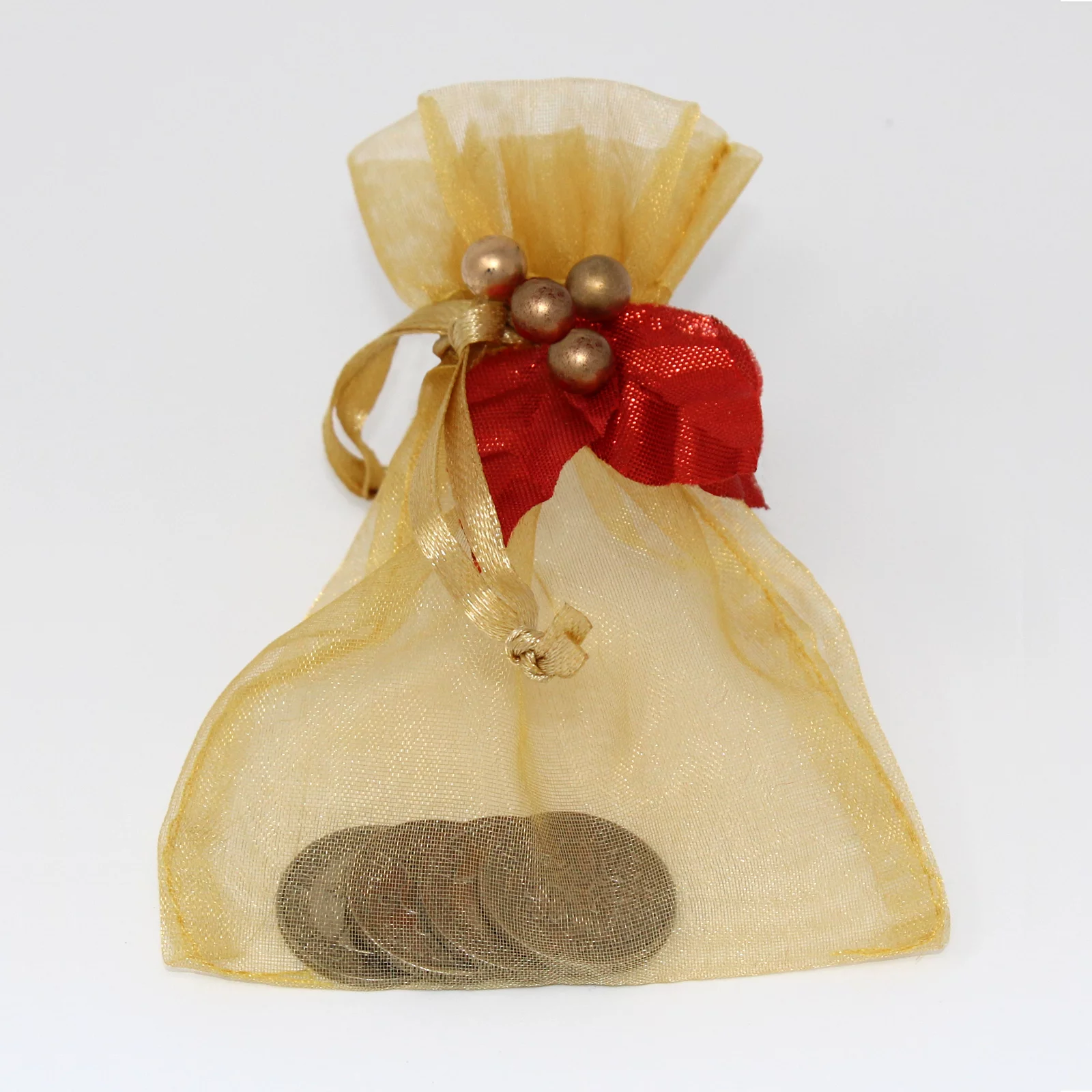 Lucky Sixpence - Set of Four in a Gold Coloured Keepsake Bag