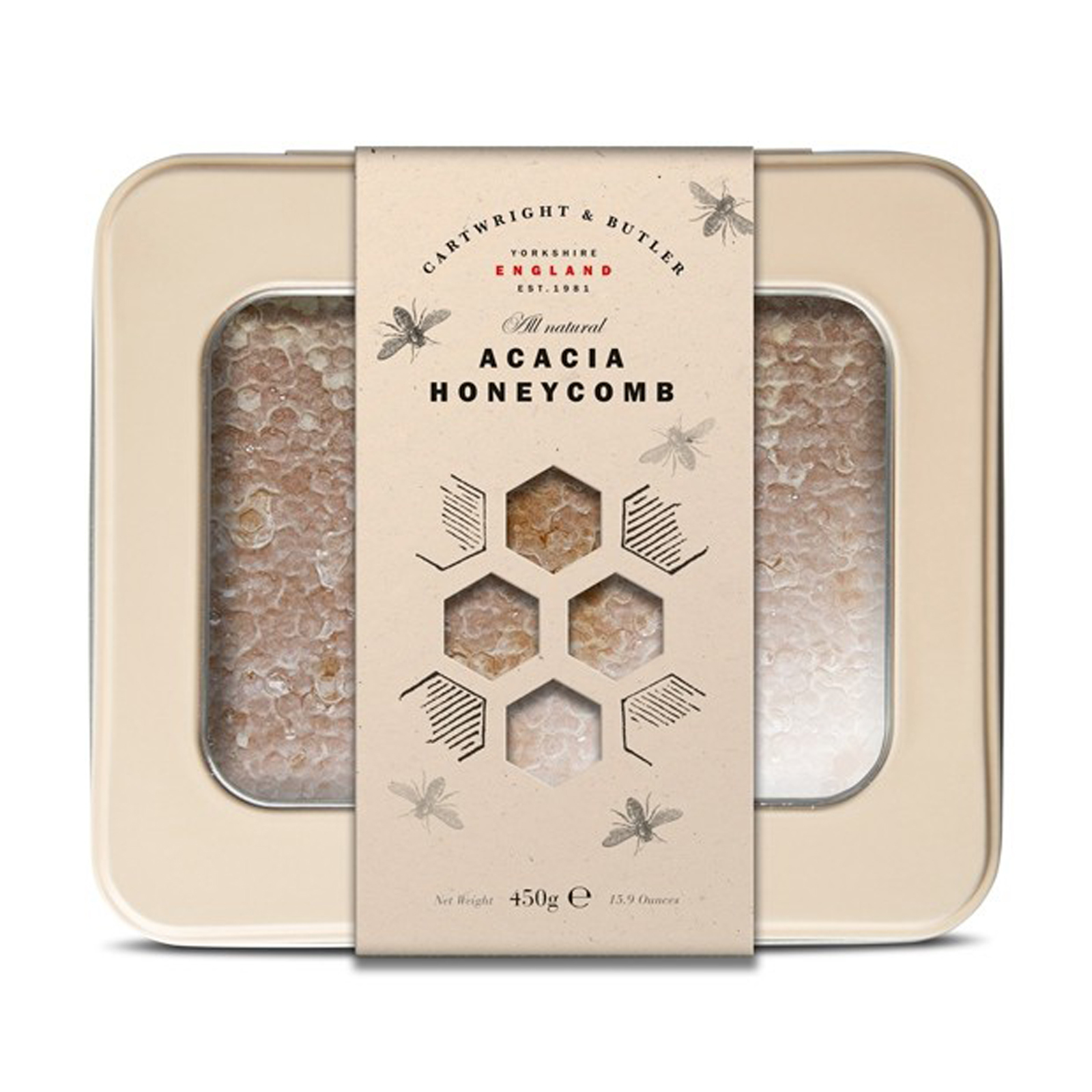 Acacia Honeycomb in a tin by Cartwright & Butler