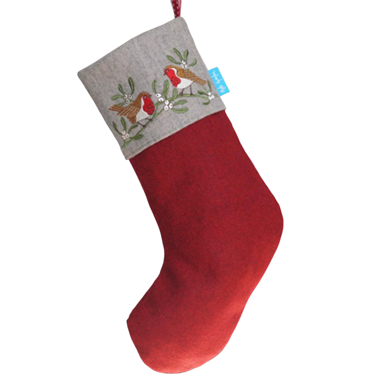 Robin & Mistletoe Christmas Stocking by Kate Sproston