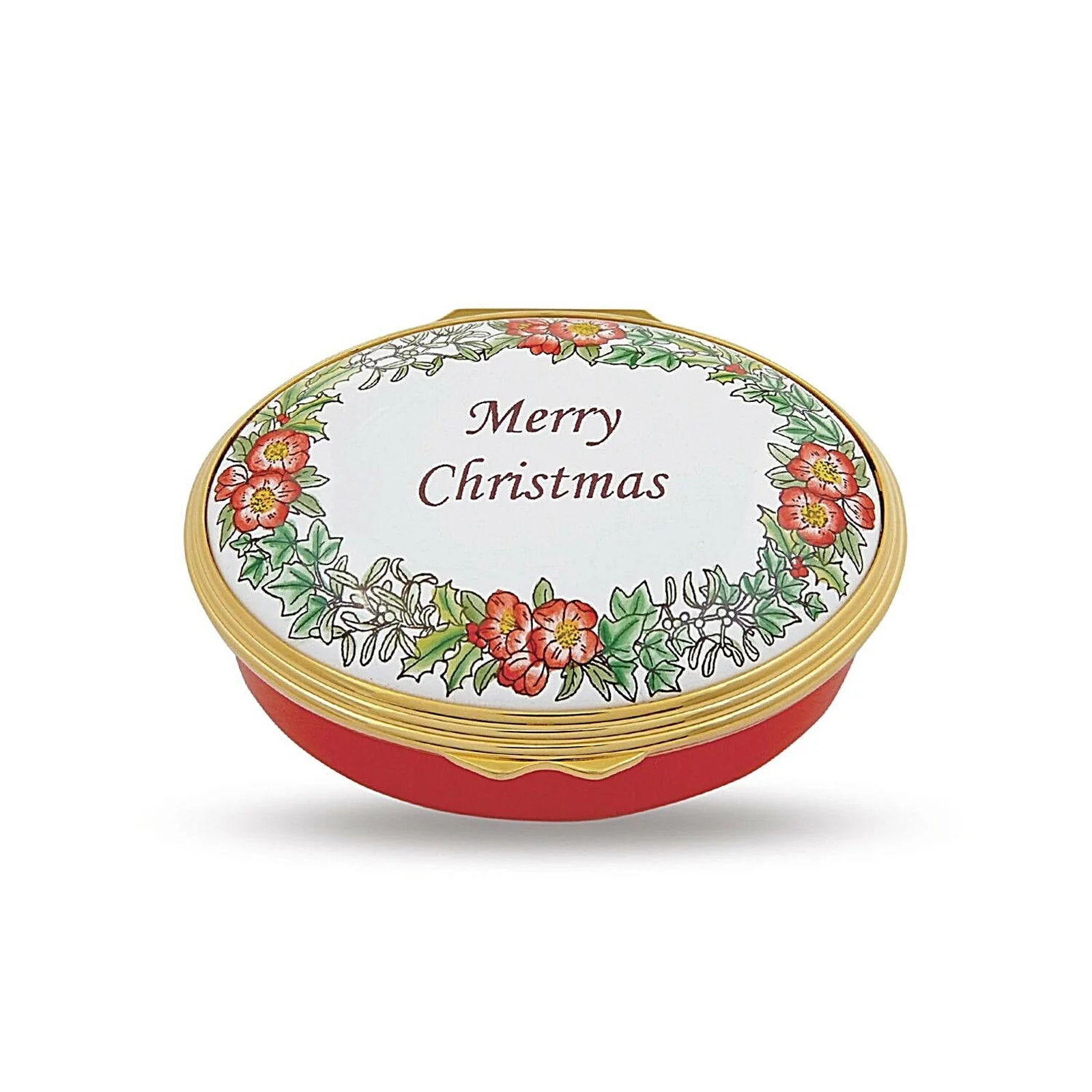 Merry Christmas Enamel Box by Halcyon Days