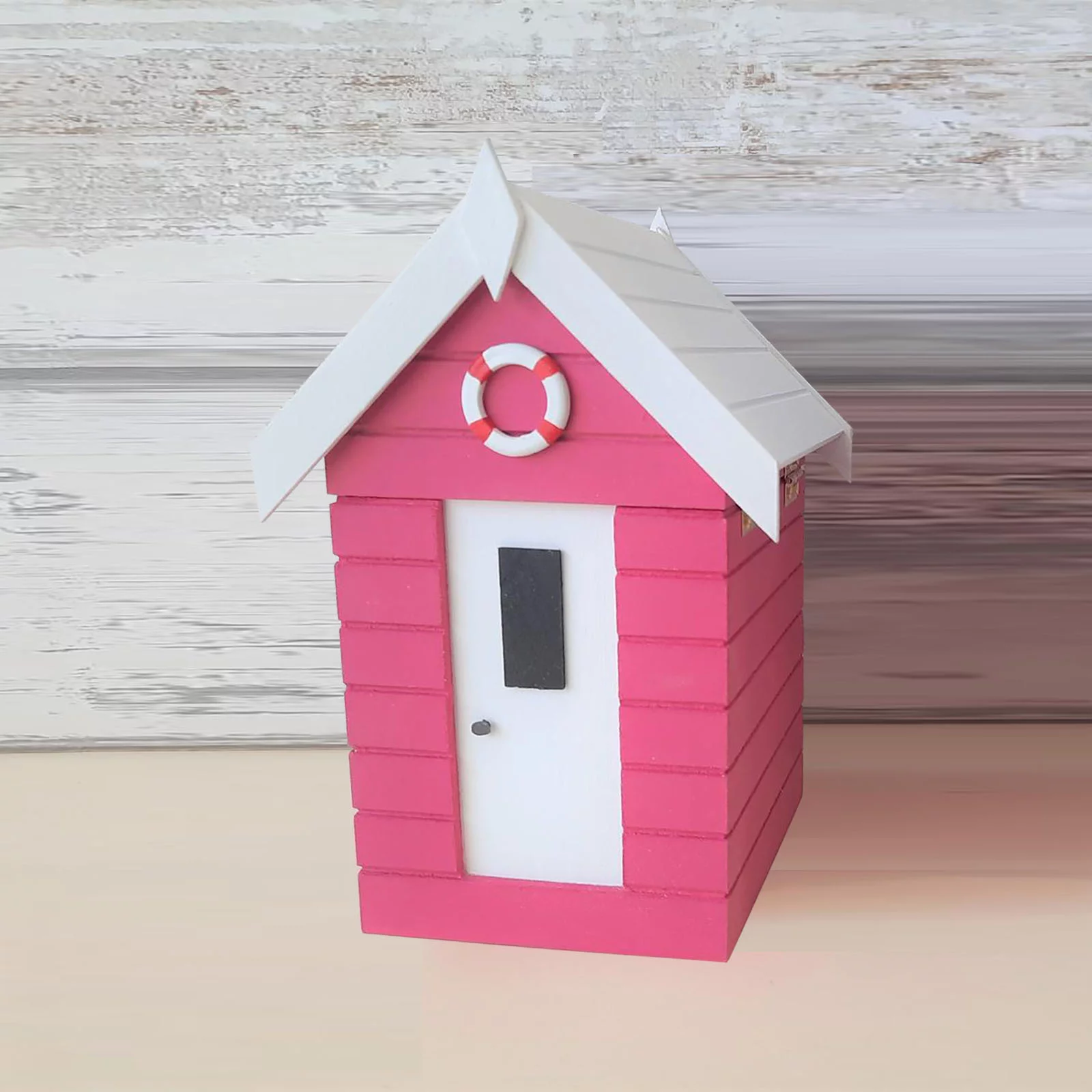 Beach Hut Container  - Pink and White