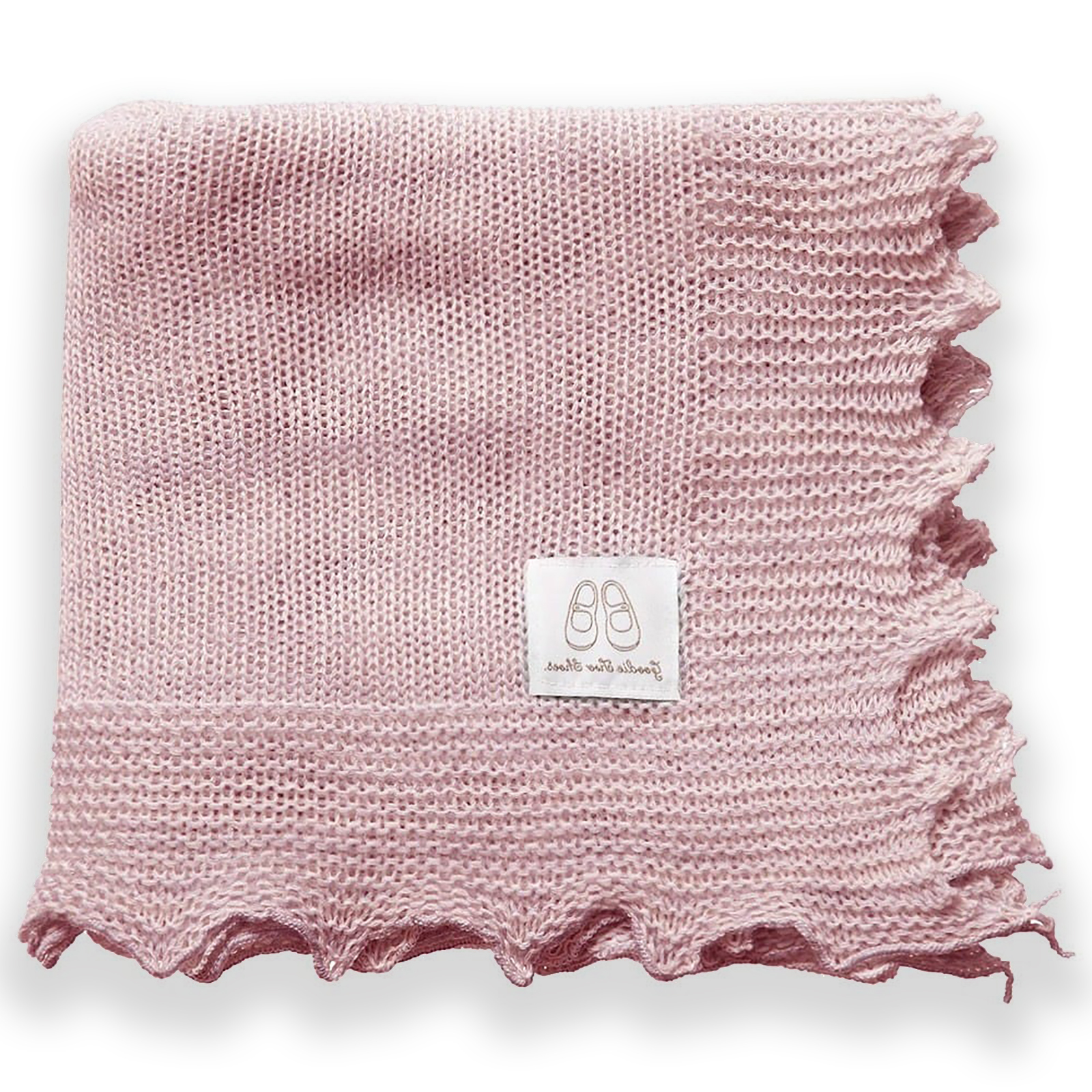 Pink Wool Baby Shawl by English Trousseau
