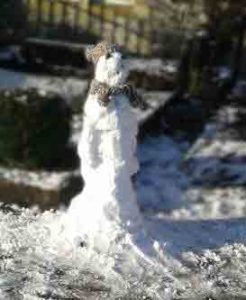 Snowman in Derbyshire