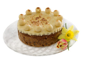 Simnel Cake on a White Plate