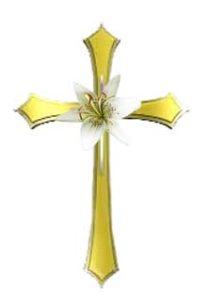 Gold Cross with Lily Flower in the centre