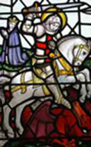 Stained Glass Window of St George and the Dragon