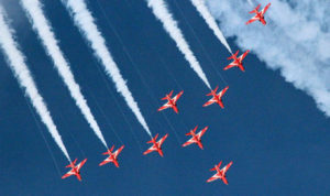 The Red Arrows Display Team at Cowes Week