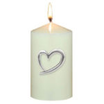 Love Heart Polished Pewter Candle Pins