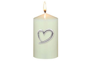 Love Heart Polished Pewter Candle Pins