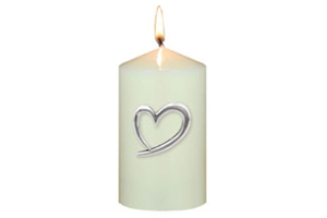 Love Heart Polished Pewter Candle Pins