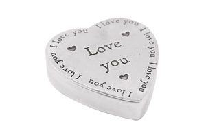 Love You Heart Pewter Trinket Box