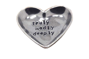 Truly Madly Deeply Heart Pewter Trinket Dish