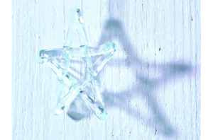 Clear Glass Christmas Star Decoration by Jo Downs