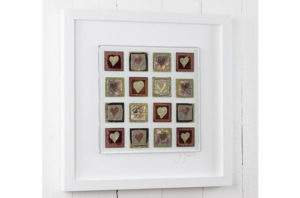 Morwenna Heart Large Framed Glass Art by Jo Downs