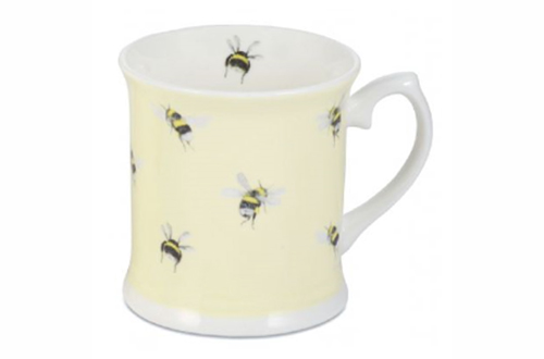 Bone China Bumble Bee Mug on Yellow by Mosney Mill