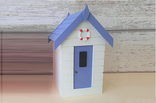 Beach Hut Container White and Lavender