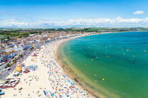 Weymouth Beach from The Esplanade, Weymouth, Dorset, England