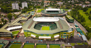 All English Tennis Club Wimbledon Aerial View of Courts